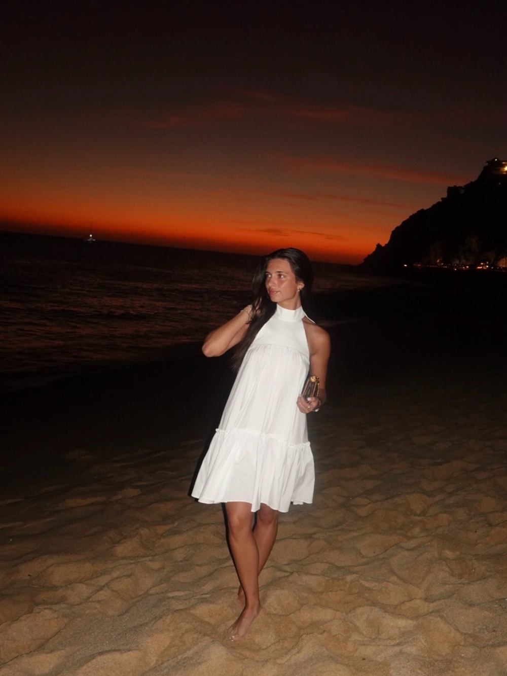 Caroline Constas White Backless Halter Mini Dress